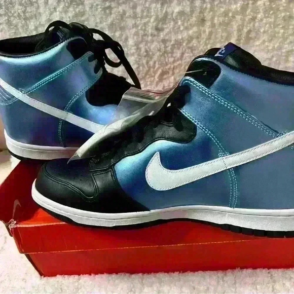 2008 NIKE DUNK HIGH PREMIUM ICE BLUE & BLACK 11.5M DS main image 9